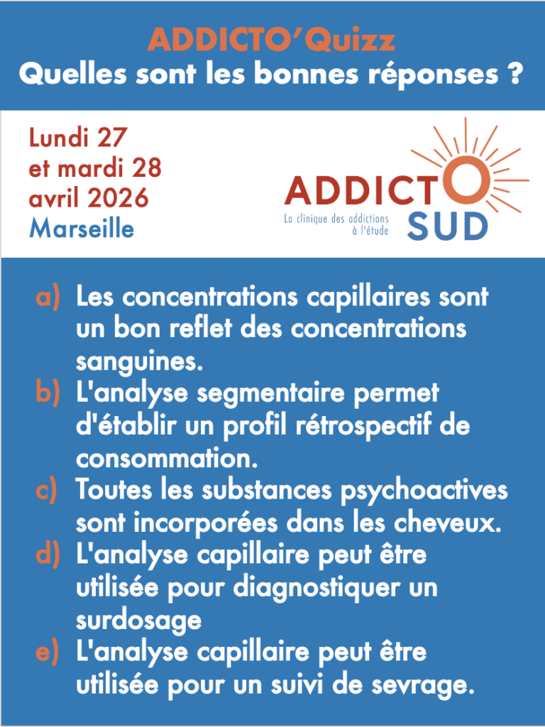 Analyse des cheveux, addictions et soumission chimique